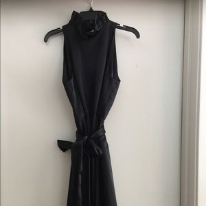 Kate spade high ruffle neck satin cocktail dress